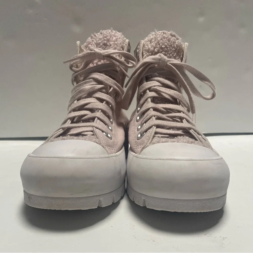 Converse All Stars Sherpa Pink High-Top Sneakers ‎ Womens 9 - Picture 6 of 12